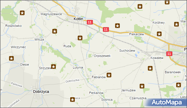 mapa Orpiszewek, Orpiszewek na mapie Targeo