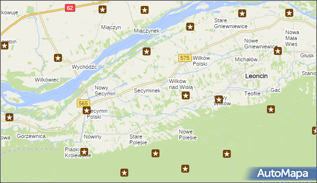 mapa Ośniki, Ośniki na mapie Targeo