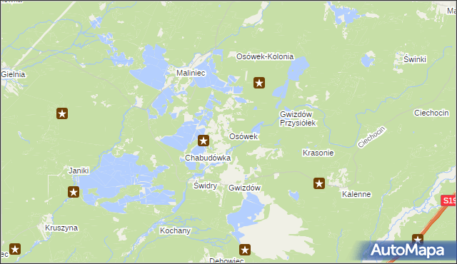 mapa Osówek gmina Potok Wielki, Osówek gmina Potok Wielki na mapie Targeo