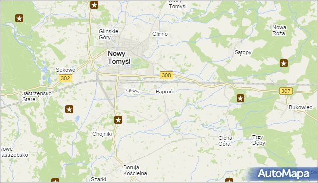 mapa Paproć, Paproć na mapie Targeo