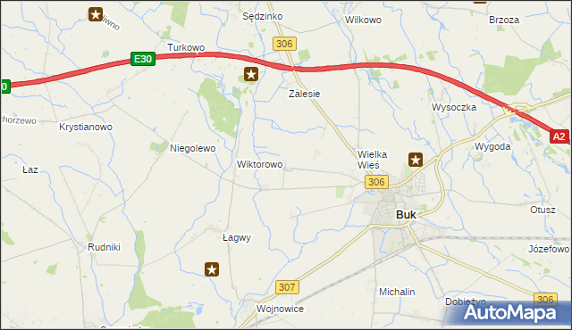 mapa Pawłówko gmina Buk, Pawłówko gmina Buk na mapie Targeo
