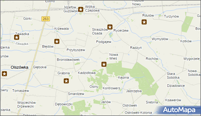 mapa Piotrkówek gmina Grabów, Piotrkówek gmina Grabów na mapie Targeo