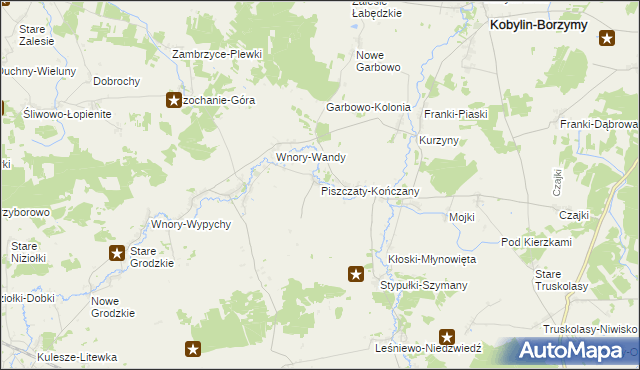 mapa Piszczaty-Kończany, Piszczaty-Kończany na mapie Targeo