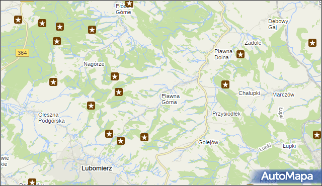 mapa Pławna Górna, Pławna Górna na mapie Targeo