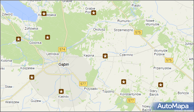 mapa Plebanka gmina Gąbin, Plebanka gmina Gąbin na mapie Targeo