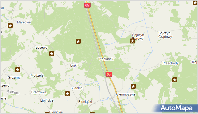 mapa Podlasek gmina Grajewo, Podlasek gmina Grajewo na mapie Targeo