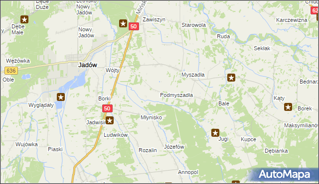 mapa Podmyszadła, Podmyszadła na mapie Targeo