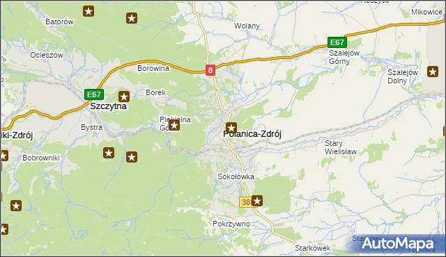 mapa Polanica-Zdrój, Polanica-Zdrój na mapie Targeo