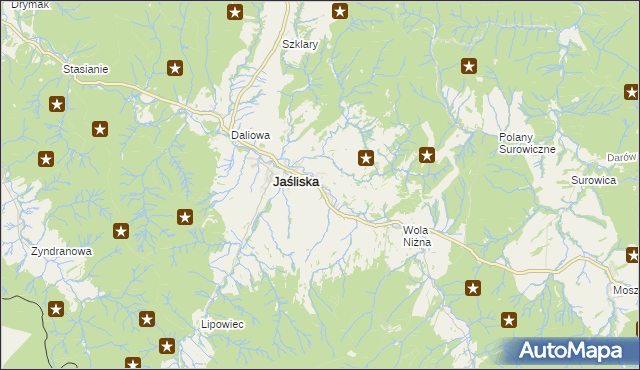 mapa Posada Jaśliska, Posada Jaśliska na mapie Targeo