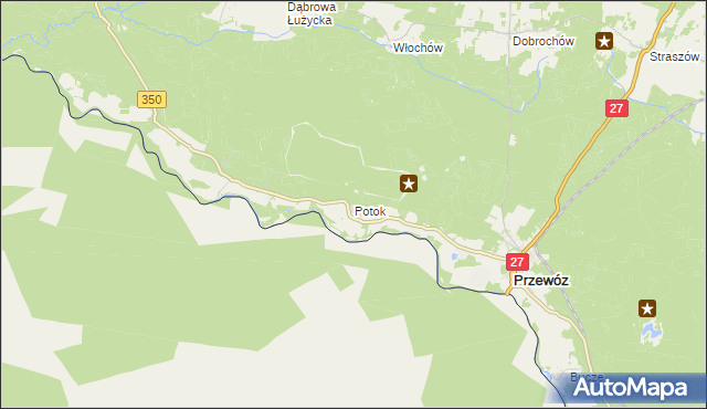 mapa Potok gmina Przewóz, Potok gmina Przewóz na mapie Targeo