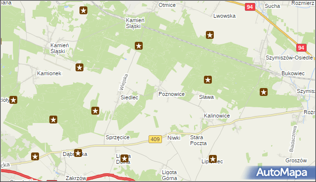 mapa Poznowice, Poznowice na mapie Targeo