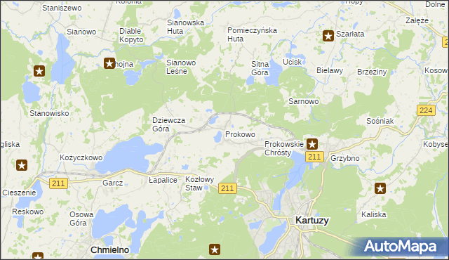 mapa Prokowo, Prokowo na mapie Targeo