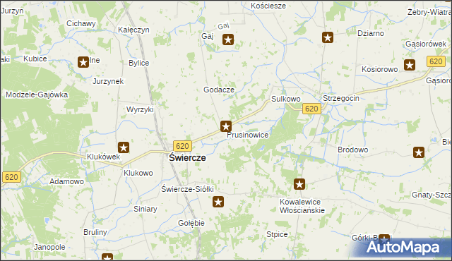 mapa Prusinowice gmina Świercze, Prusinowice gmina Świercze na mapie Targeo