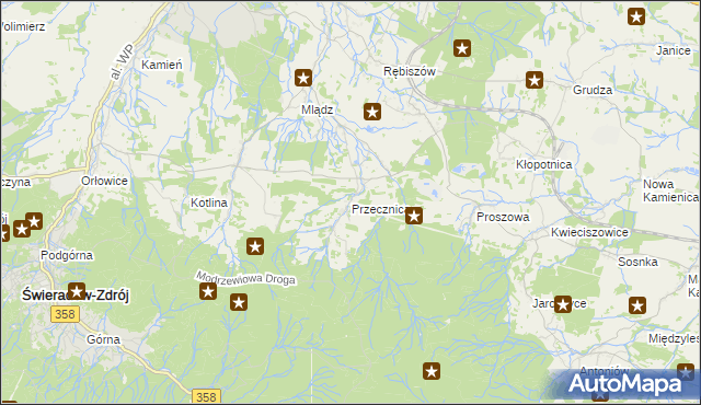 mapa Przecznica, Przecznica na mapie Targeo