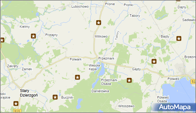 mapa Przezmark gmina Stary Dzierzgoń, Przezmark gmina Stary Dzierzgoń na mapie Targeo