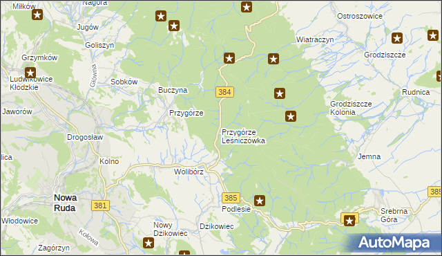 mapa Przygórze Leśniczówka, Przygórze Leśniczówka na mapie Targeo