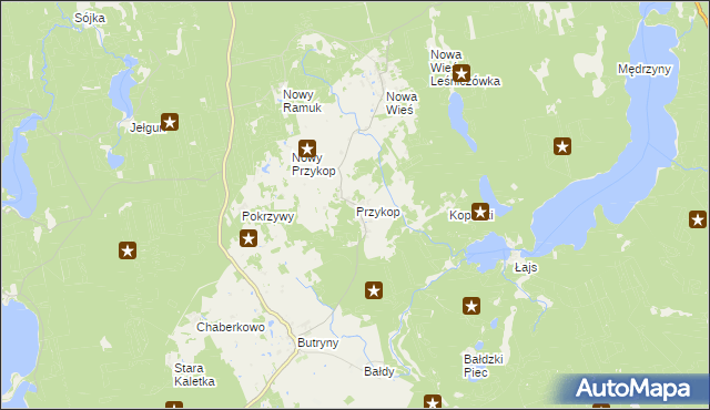 mapa Przykop gmina Purda, Przykop gmina Purda na mapie Targeo