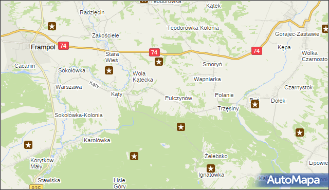 mapa Pulczynów, Pulczynów na mapie Targeo