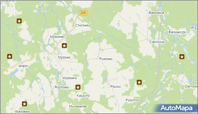 mapa Pustowo gmina Kępice, Pustowo gmina Kępice na mapie Targeo