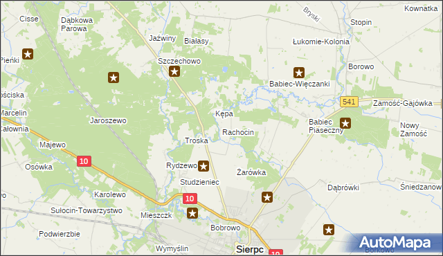 mapa Rachocin, Rachocin na mapie Targeo