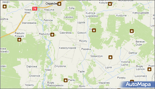 mapa Radoszewice gmina Siemkowice, Radoszewice gmina Siemkowice na mapie Targeo