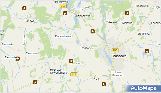 mapa Radzanek, Radzanek na mapie Targeo