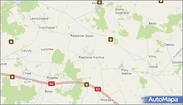 mapa Radzików Wielki, Radzików Wielki na mapie Targeo