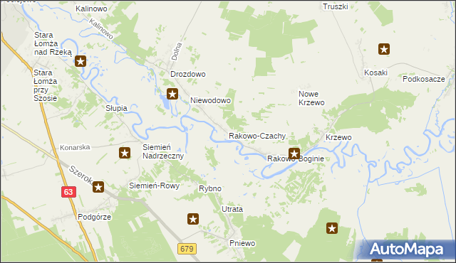 mapa Rakowo-Czachy, Rakowo-Czachy na mapie Targeo