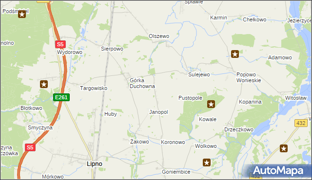 mapa Ratowice gmina Lipno, Ratowice gmina Lipno na mapie Targeo
