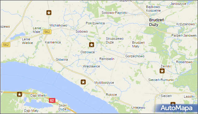 mapa Rembielin gmina Brudzeń Duży, Rembielin gmina Brudzeń Duży na mapie Targeo