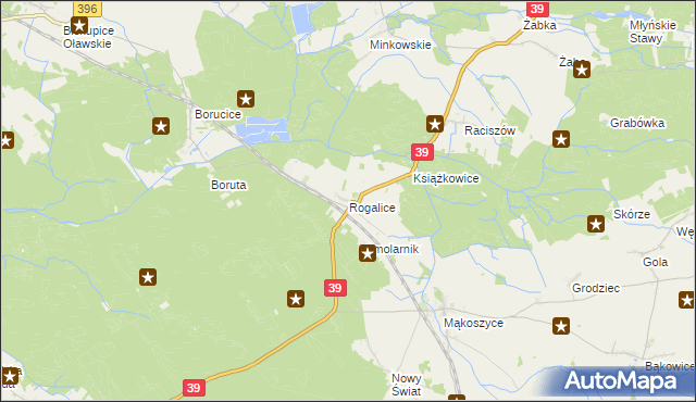 mapa Rogalice, Rogalice na mapie Targeo