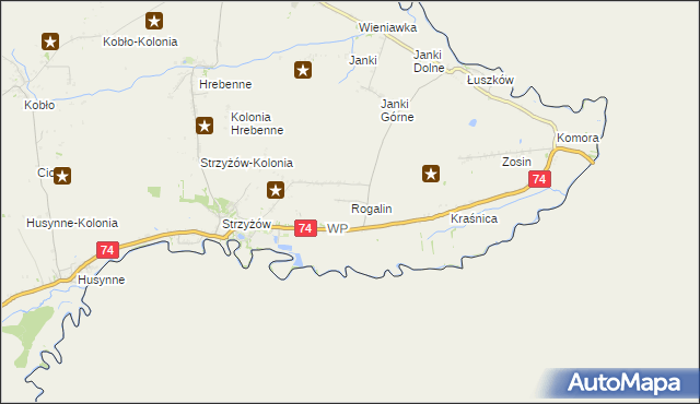 mapa Rogalin gmina Horodło, Rogalin gmina Horodło na mapie Targeo