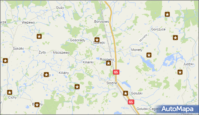 mapa Rogówko gmina Kowale Oleckie, Rogówko gmina Kowale Oleckie na mapie Targeo
