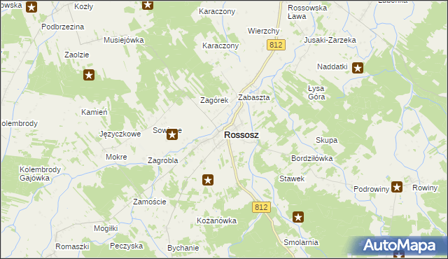 mapa Rossosz powiat bialski, Rossosz powiat bialski na mapie Targeo