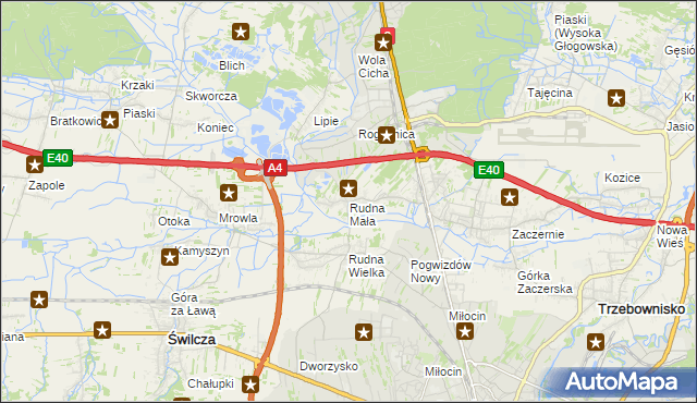 mapa Rudna Mała gmina Głogów Małopolski, Rudna Mała gmina Głogów Małopolski na mapie Targeo