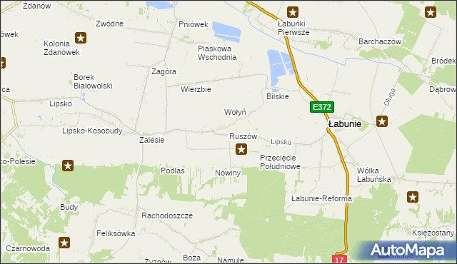 mapa Ruszów gmina Łabunie, Ruszów gmina Łabunie na mapie Targeo