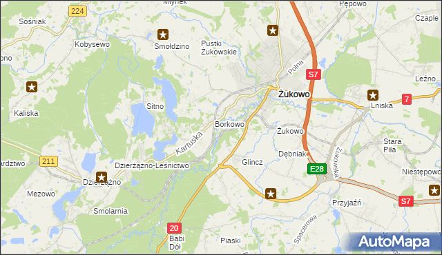mapa Rutki gmina Żukowo, Rutki gmina Żukowo na mapie Targeo