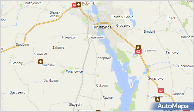 mapa Rzepowo gmina Kruszwica, Rzepowo gmina Kruszwica na mapie Targeo