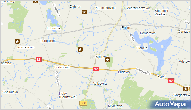 mapa Sękowo gmina Duszniki, Sękowo gmina Duszniki na mapie Targeo