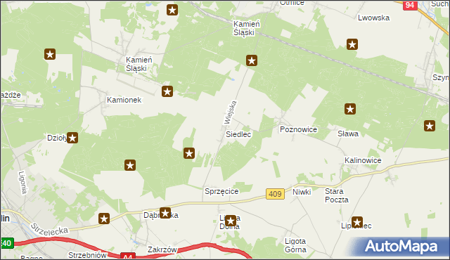 mapa Siedlec gmina Izbicko, Siedlec gmina Izbicko na mapie Targeo