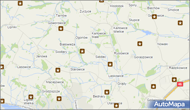 mapa Siedlec gmina Otmuchów, Siedlec gmina Otmuchów na mapie Targeo