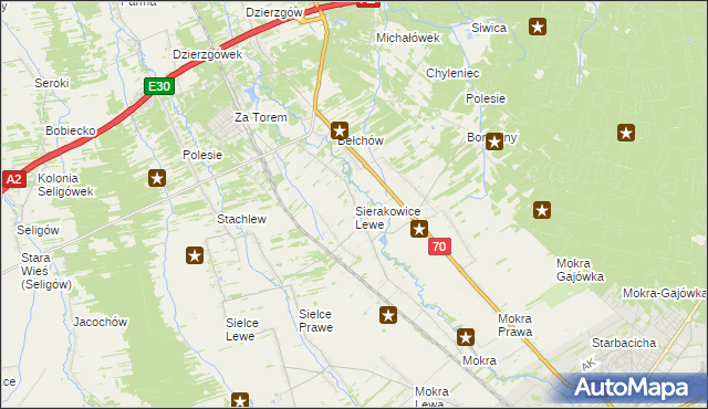 mapa Sierakowice Lewe, Sierakowice Lewe na mapie Targeo