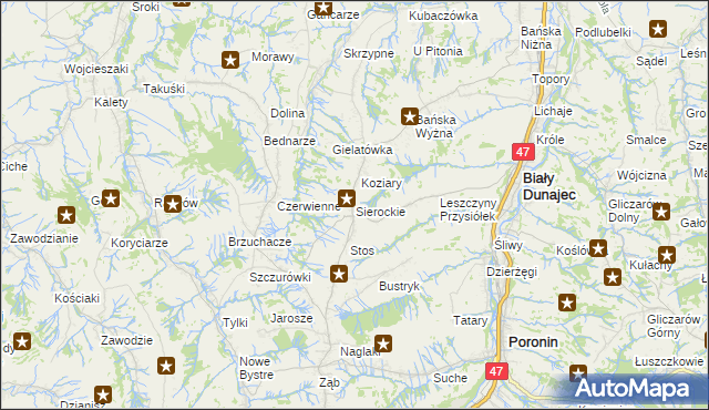 mapa Sierockie, Sierockie na mapie Targeo