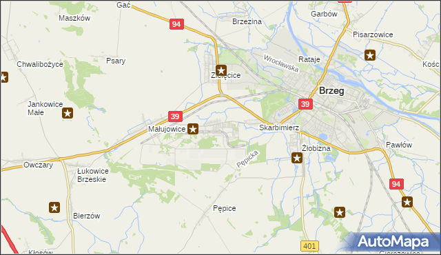 mapa Skarbimierz-Osiedle, Skarbimierz-Osiedle na mapie Targeo