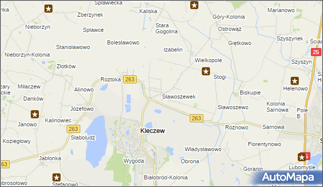 mapa Sławoszewek, Sławoszewek na mapie Targeo