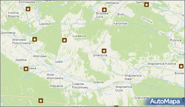 mapa Smerdyna, Smerdyna na mapie Targeo