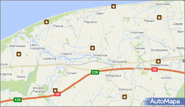mapa Śmiechów, Śmiechów na mapie Targeo