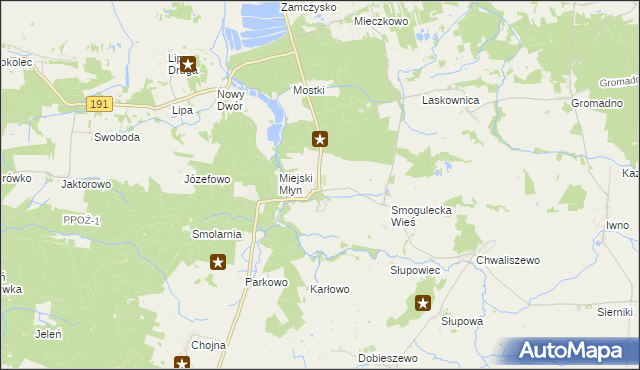 mapa Smogulec, Smogulec na mapie Targeo