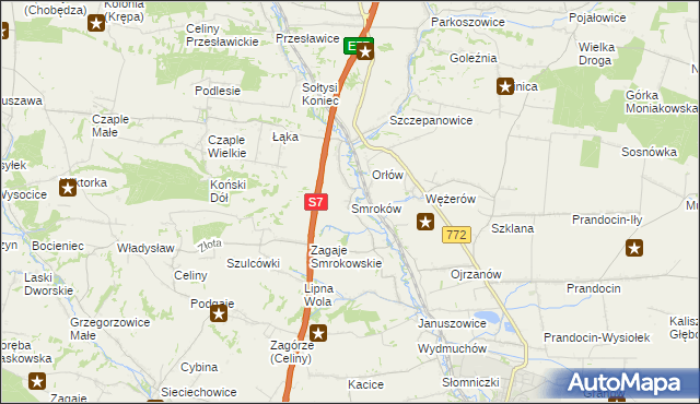 mapa Smroków, Smroków na mapie Targeo