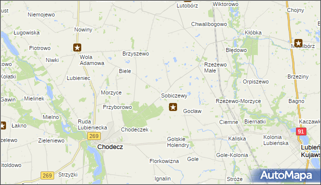 mapa Sobiczewy, Sobiczewy na mapie Targeo